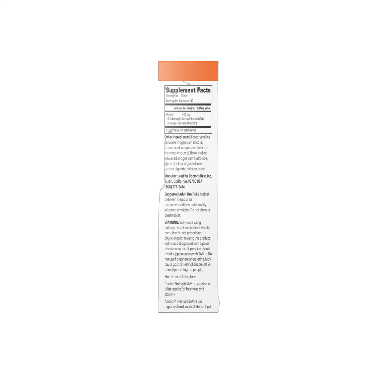 SAM-e, 400mg S-Adenosyl-L-Methionine