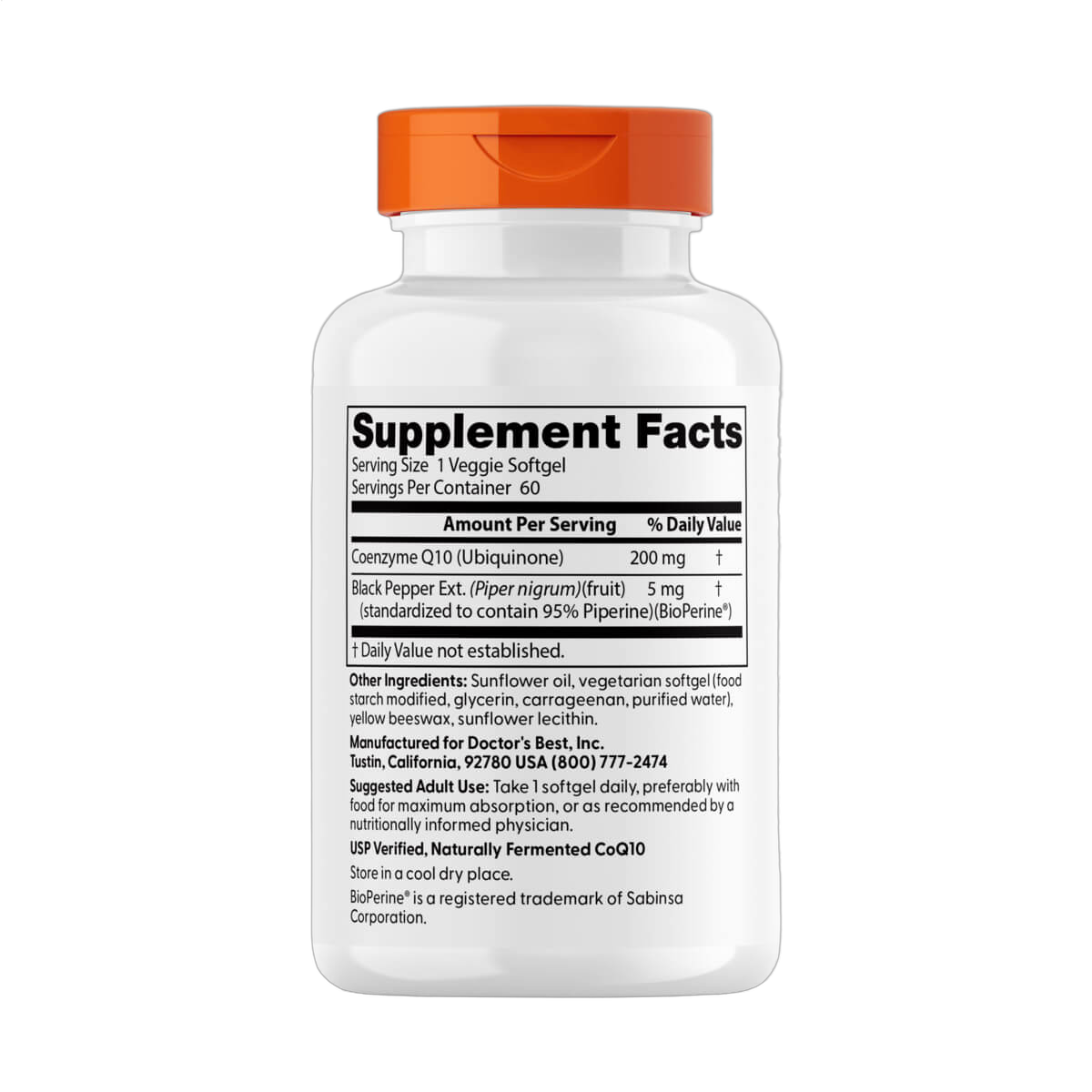 High Absorption CoQ10 with BioPerine, 200mg