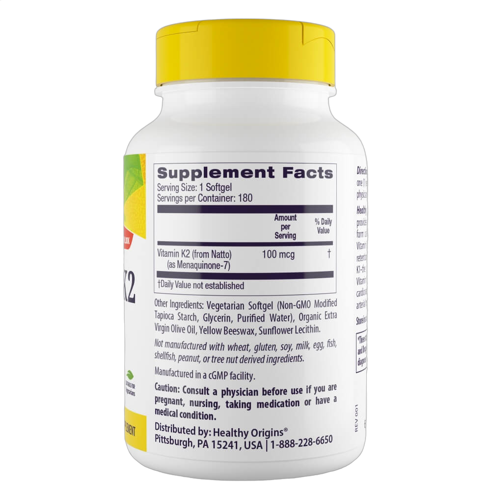 Vitamin K2 As MK7, 100mcg