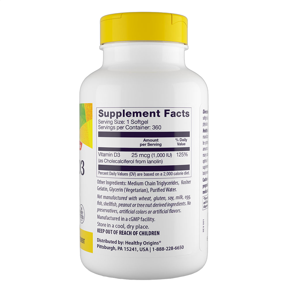 Vitamin D3, 1000iu, Softgels (MCT Oil)