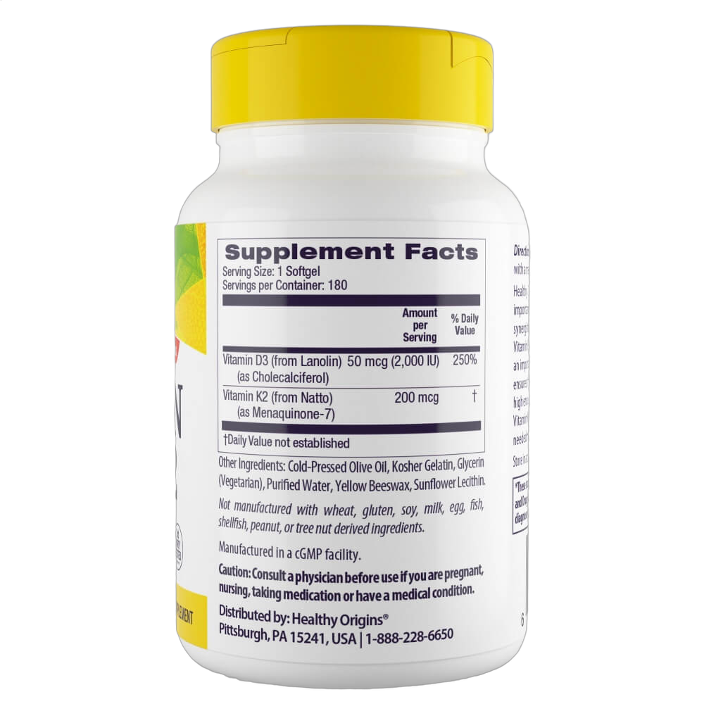 Vitamin D3 & K2, 50mcg/200mcg