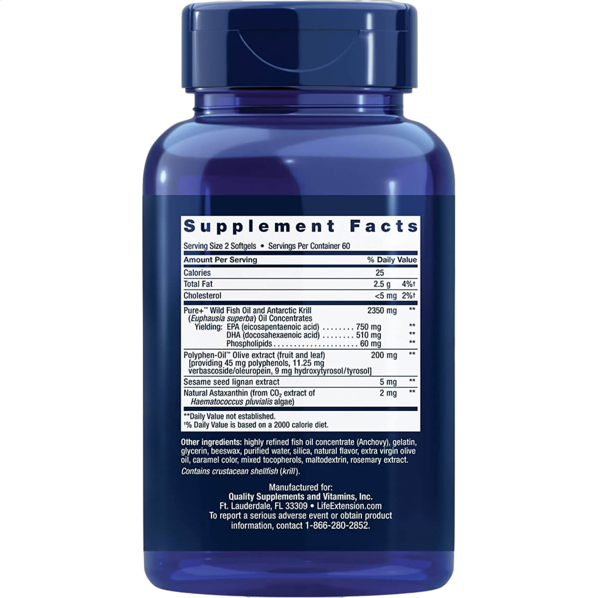 Super Omega-3 Plus EPA/DHA, Fish Oil, Sesame Lignans, Olive Extract, Krill & Astaxanthin