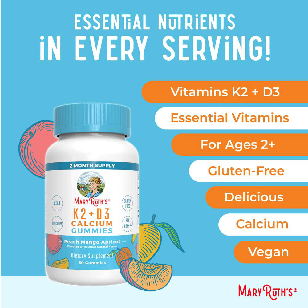 Vitamin D3+K2 Calcium, Peach, Mango & Apricot Flavour