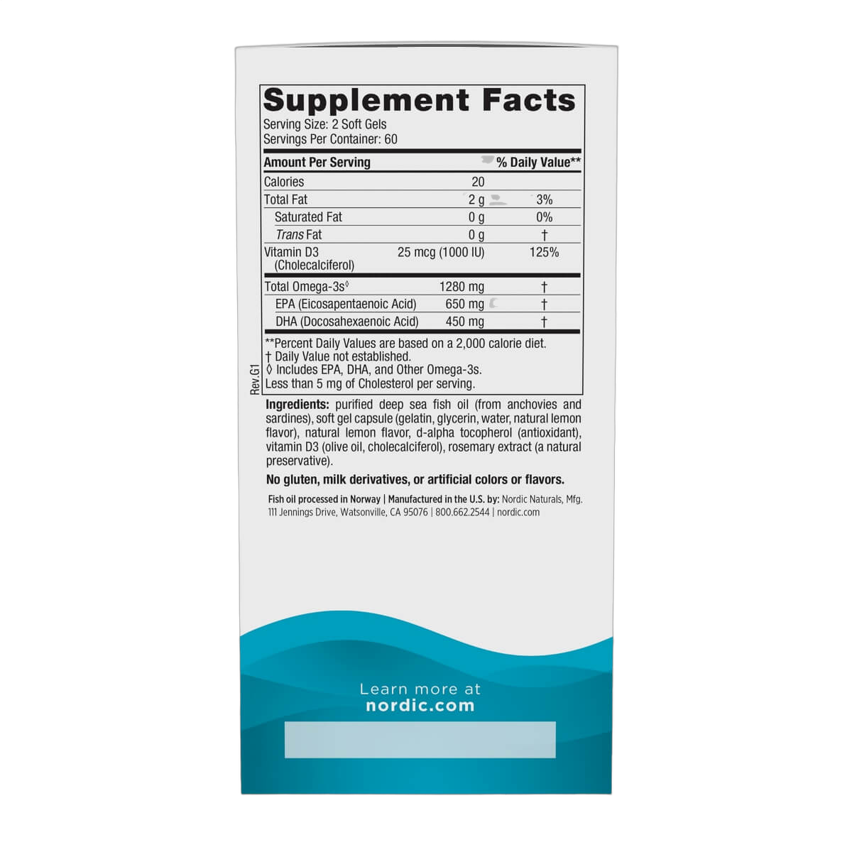 Ultimate Omega-D3, 1280mg, Lemon Flavour