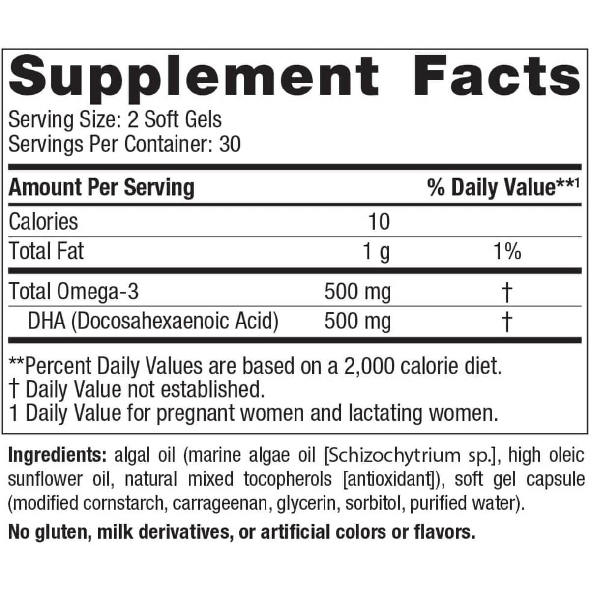 Vegan Prenatal DHA, 500mg Omega-3