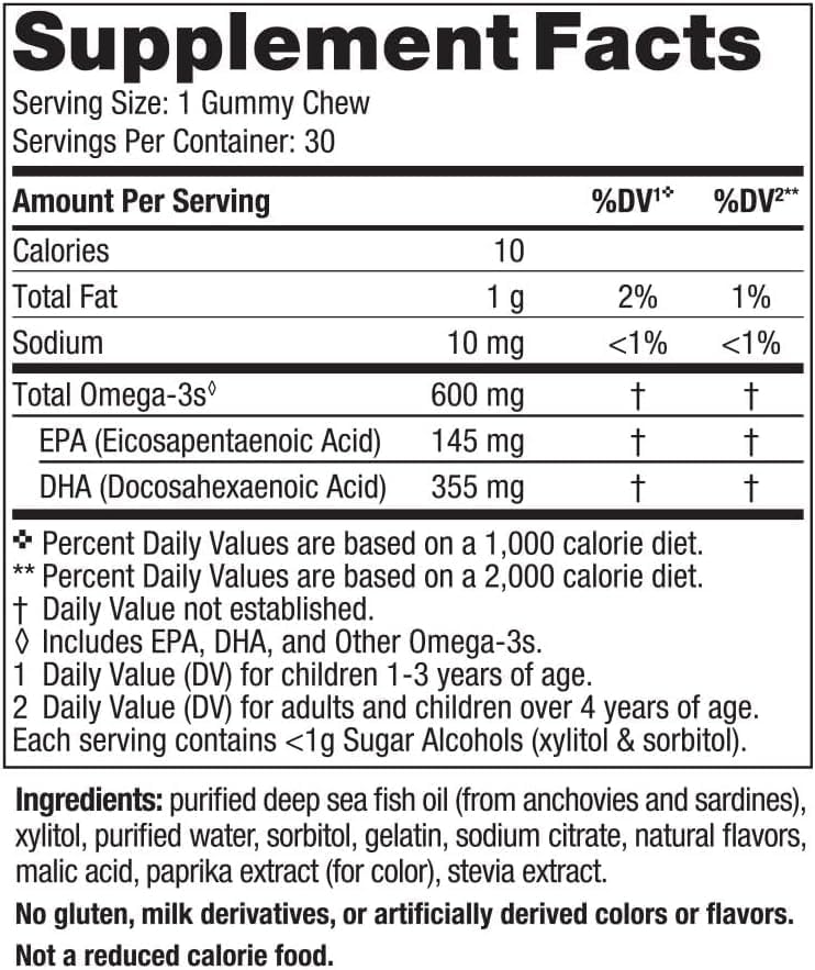 Zero Sugar Children's DHA Gummies, 600mg