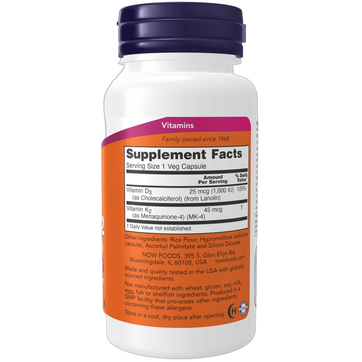 Vitamin D-3 & K-2, 1000IU/45mg