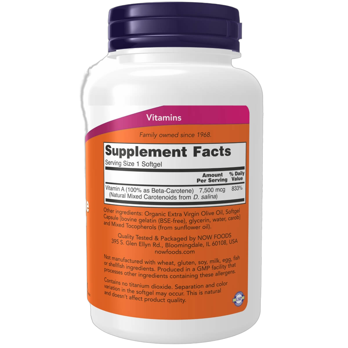 Natural Beta Carotene, 7500mcg (25000IU)