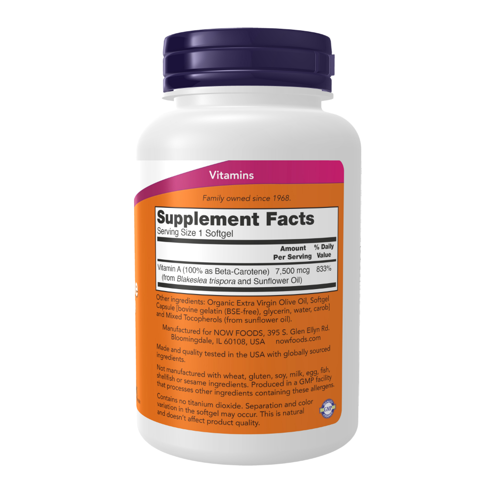 Natural Beta Carotene, 7500mcg (25000IU)