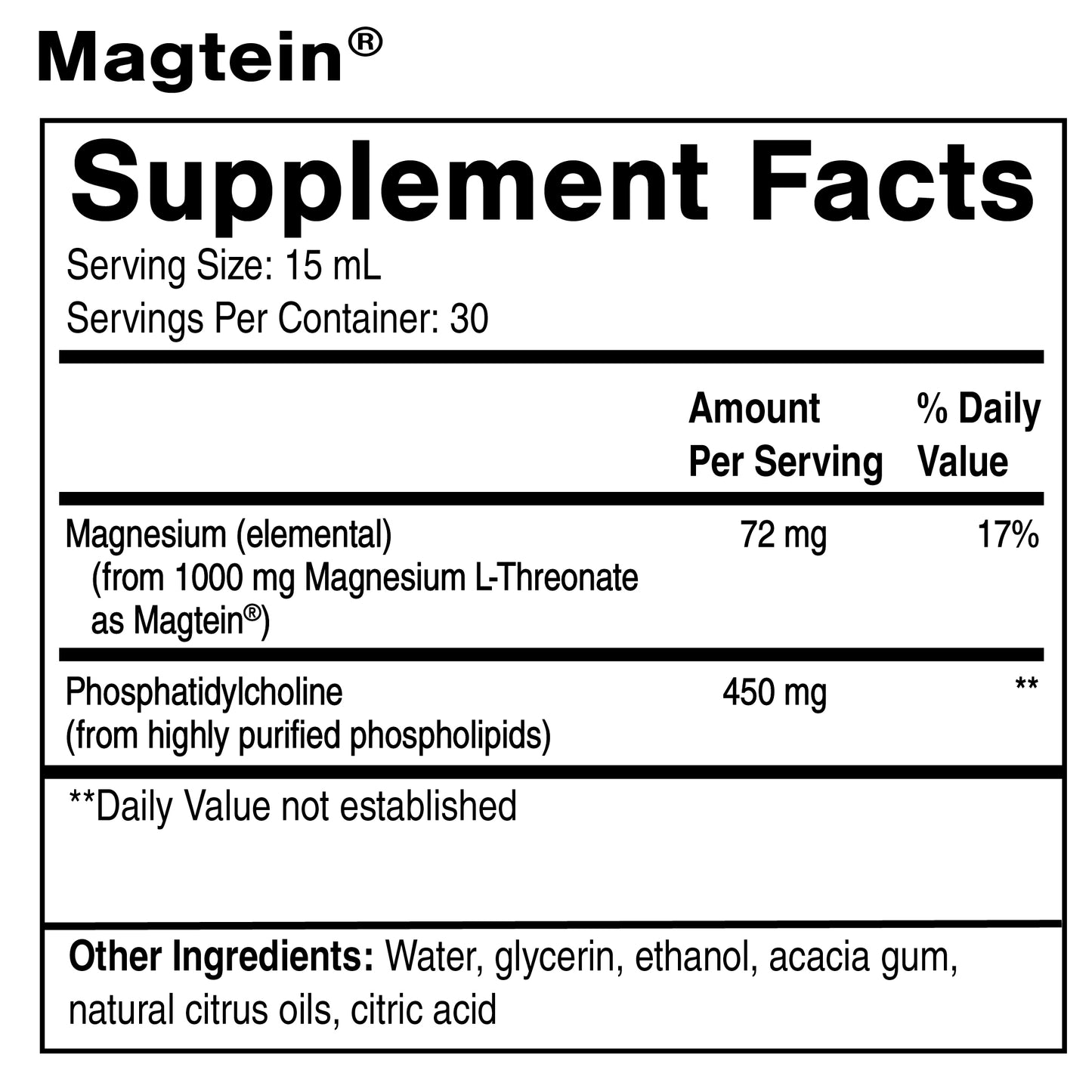 Liposomal Magtein