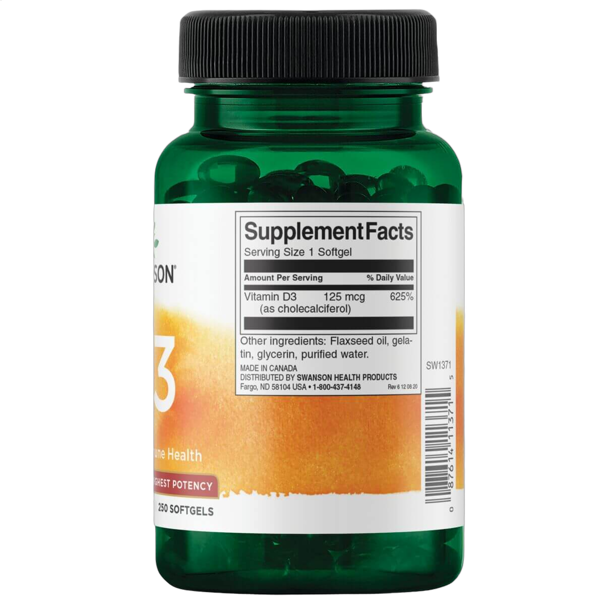 Vitamin D3 Highest Potency, 5000IU (125mg)