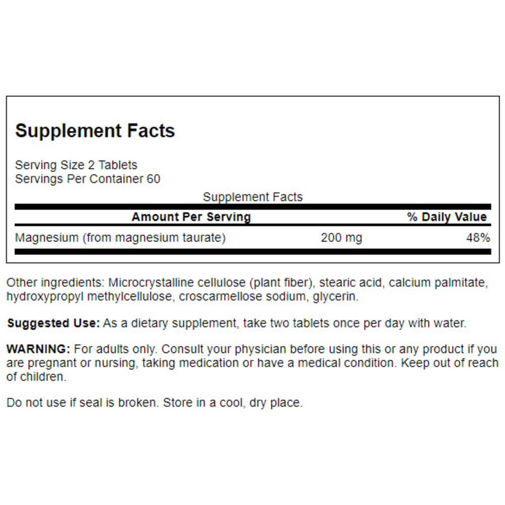 Magnesium Taurate, 100mg