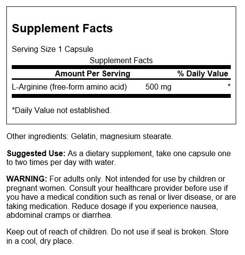 L-Arginine, 500mg