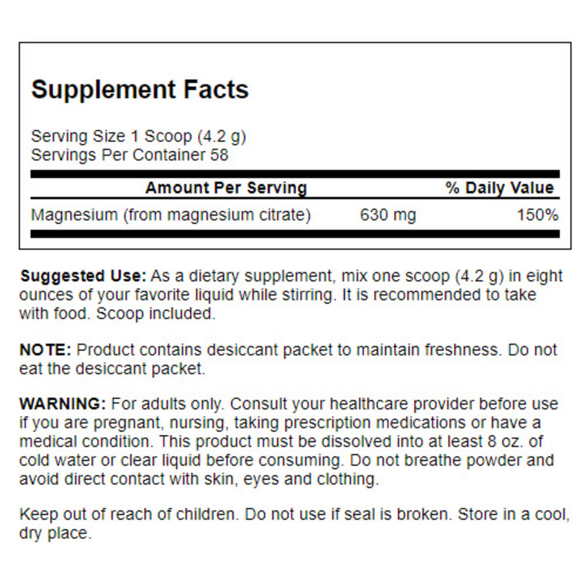 Magnesium Citrate, 630mg