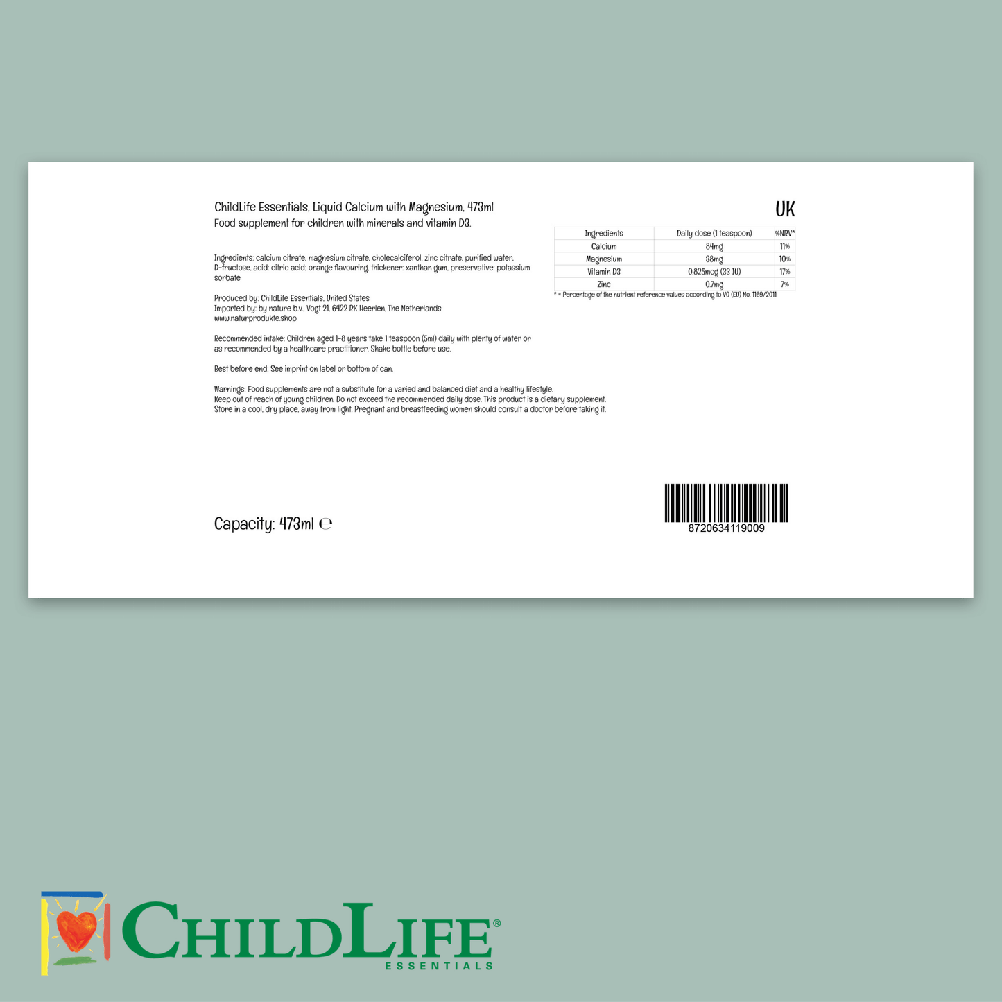 Liquid Calcium with Magnesium, Orange Flavour