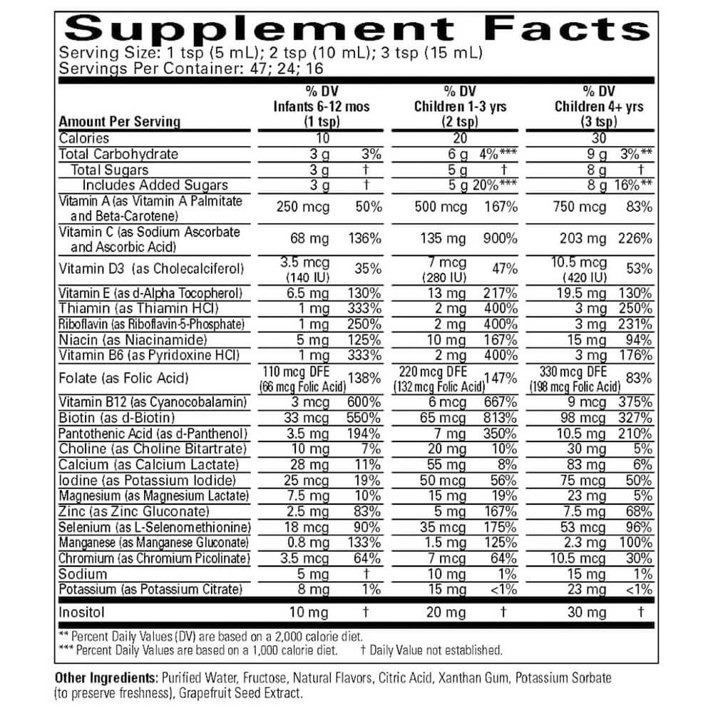 Liquid Multi Vitamin & Mineral, Orange/Mango Flavour
