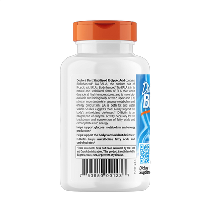 Stabilized R-Lipoic Acid with BioEnhanced Na-RALA, 100mg