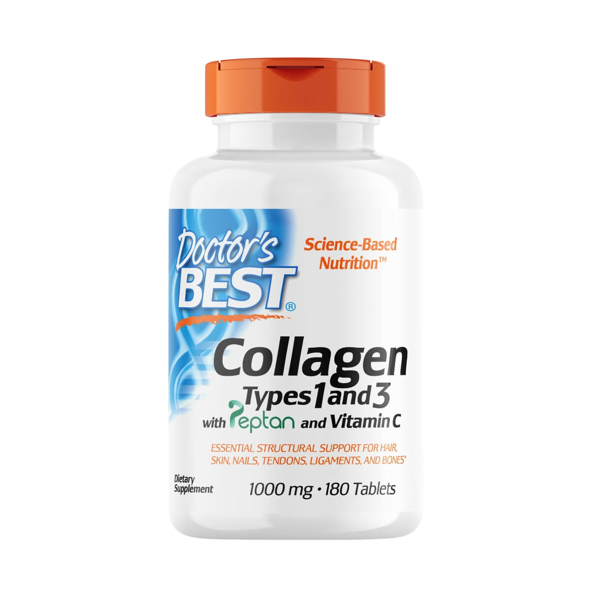 Collagen Types 1 and 3 with Peptan and Vitamin C, 1000mg