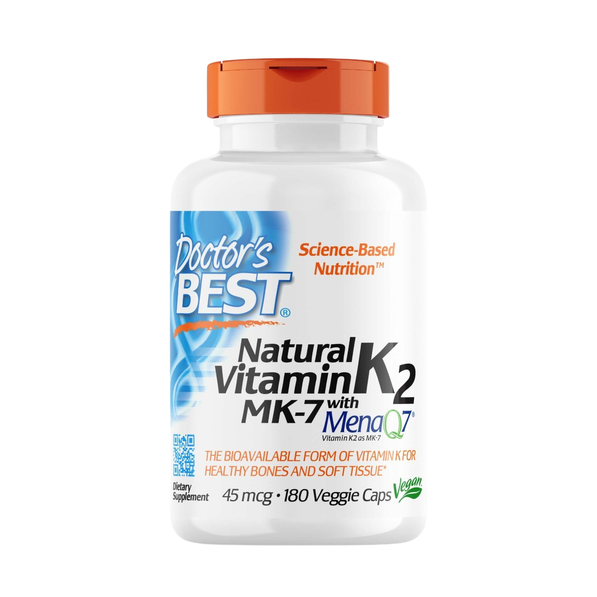 Natural Vitamin K2 MK-7 with MenaQ7, 45mg