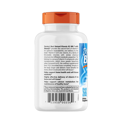 Natural Vitamin K2 MK-7 with MenaQ7, 45mg