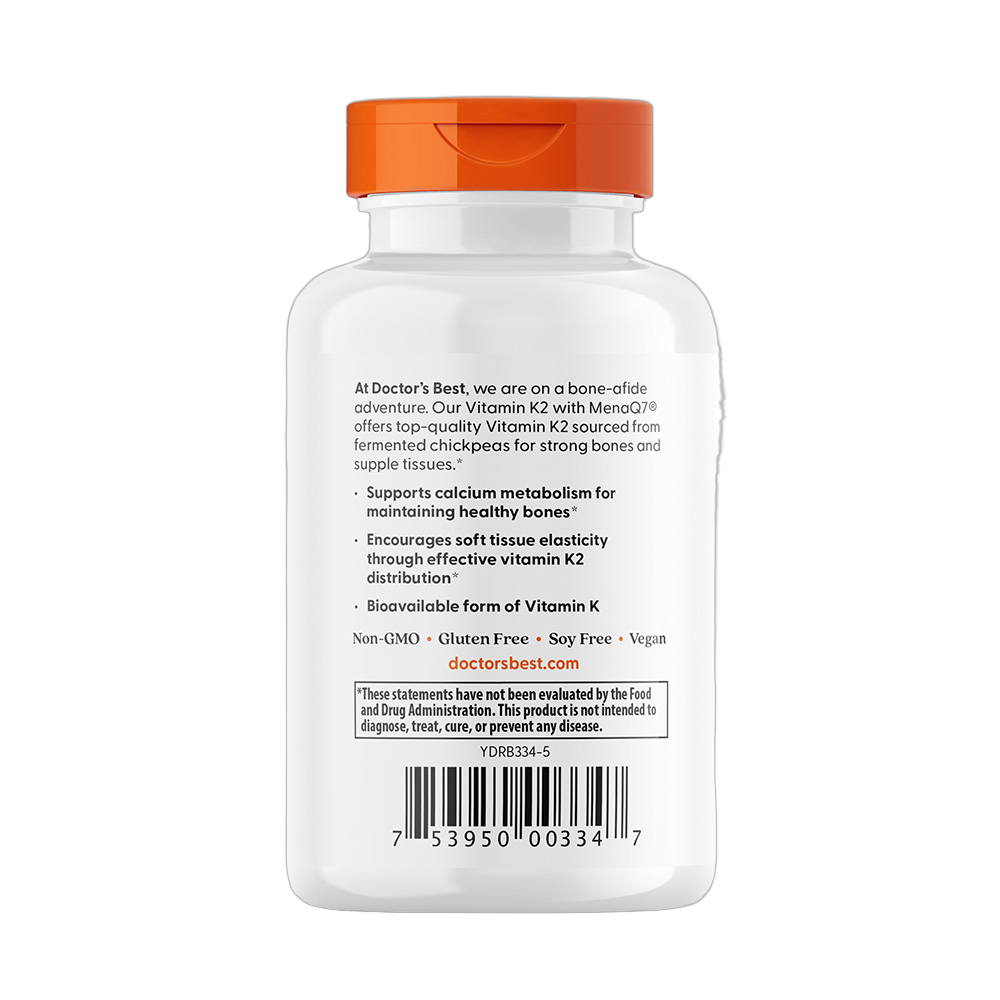 Natural Vitamin K2 MK-7 with MenaQ7, 100mcg