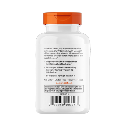 Natural Vitamin K2 MK-7 with MenaQ7, 100mcg