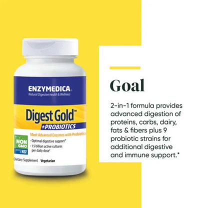 Digest Gold + Probiotics, digestive support for larger meals