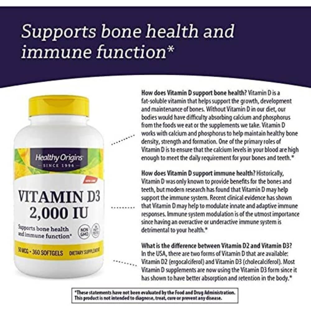 Vitamin D3, 2000iu, Softgels (MCT Oil)