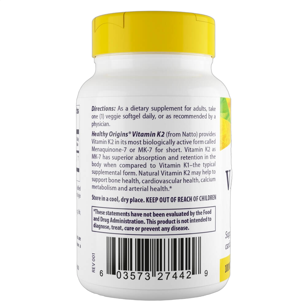 Vitamin K2 As MK7, 100mcg