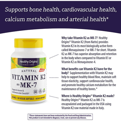 Vitamin K2 As MK7, 100mcg
