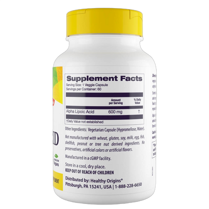 Alpha Lipoic Acid, 600mg