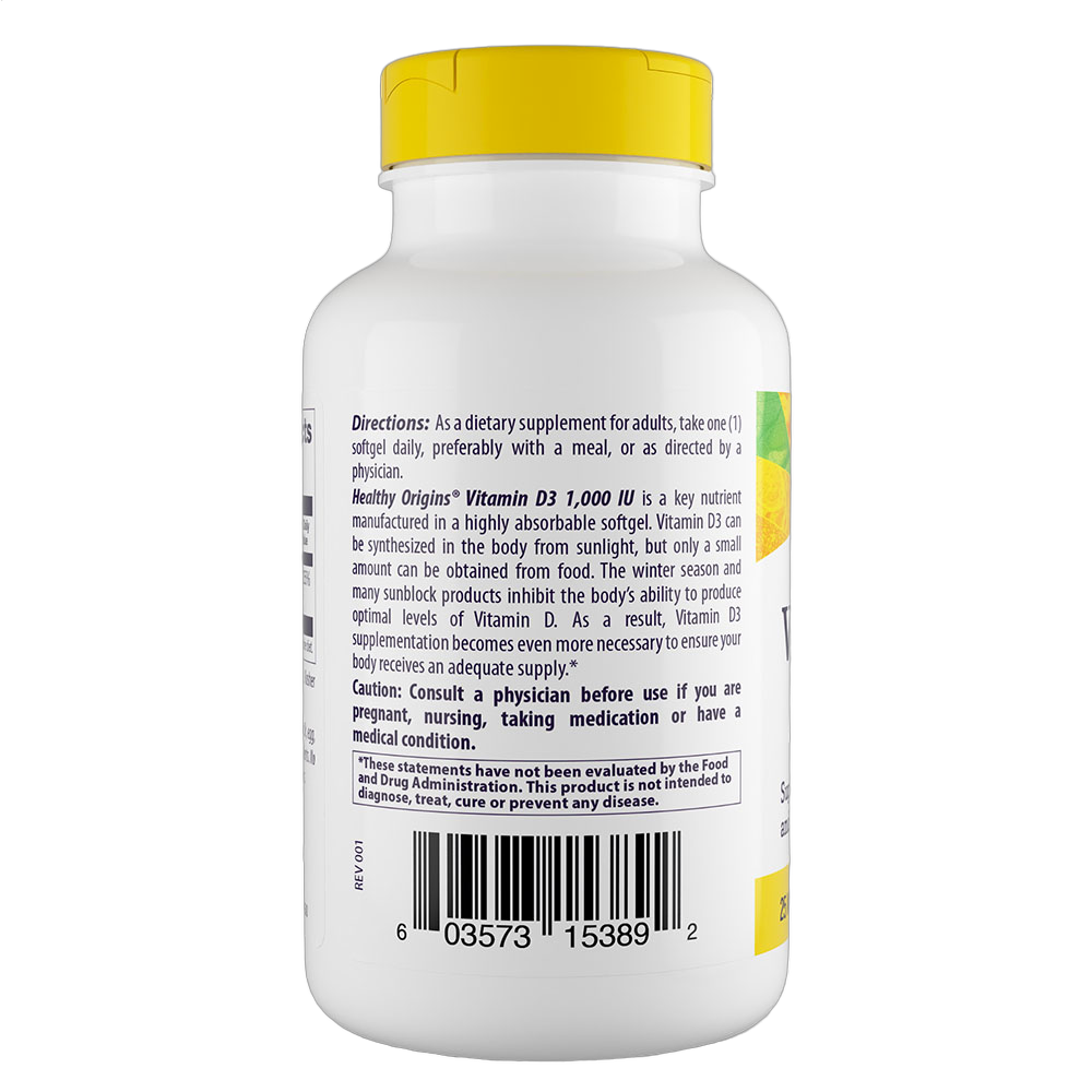 Vitamin D3, 1000iu, Softgels (MCT Oil)