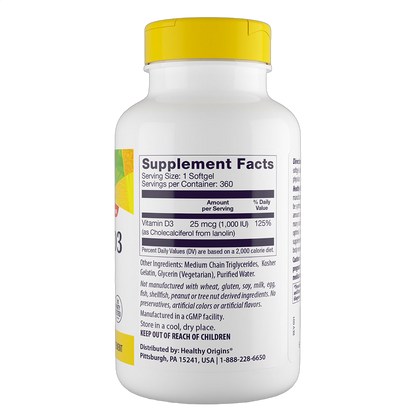 Vitamin D3, 1000iu, Softgels (MCT Oil)