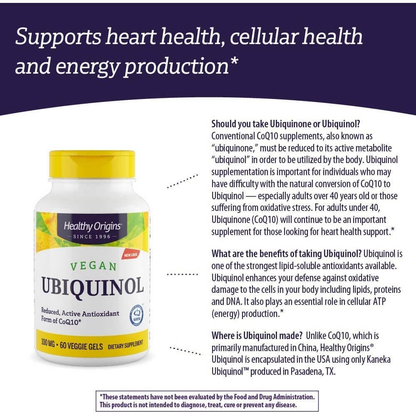 Vegan Ubiquinol, 100mg