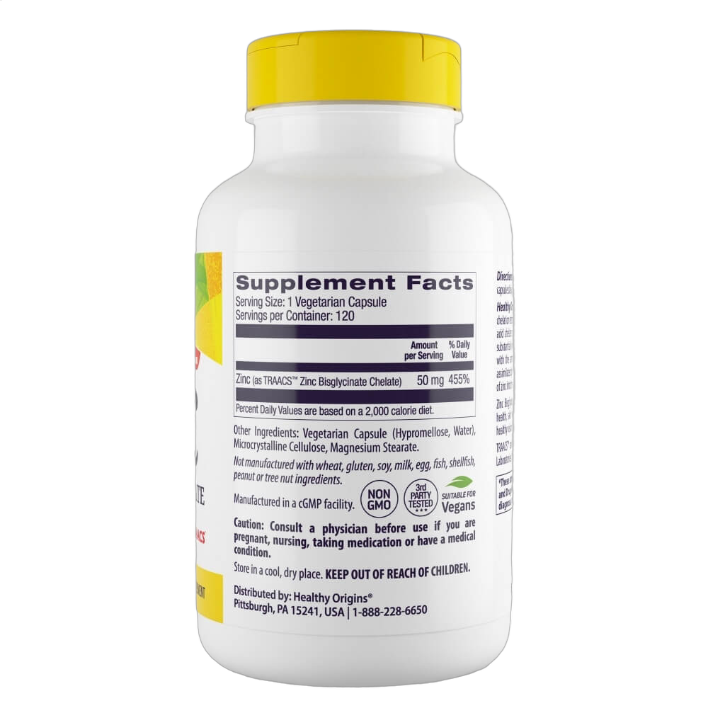 Zinc Bisglycinate Chelate, 50mg,120 Capsules