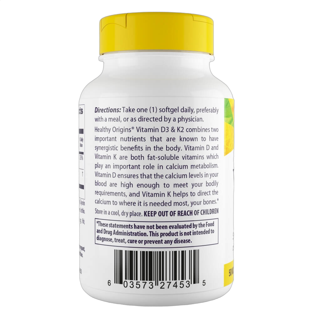 Vitamin D3 & K2, 50mcg/200mcg