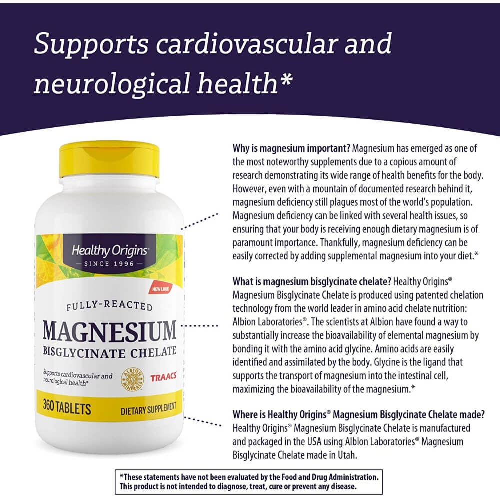 Magnesium Bisglycinate Chelate, 200mg
