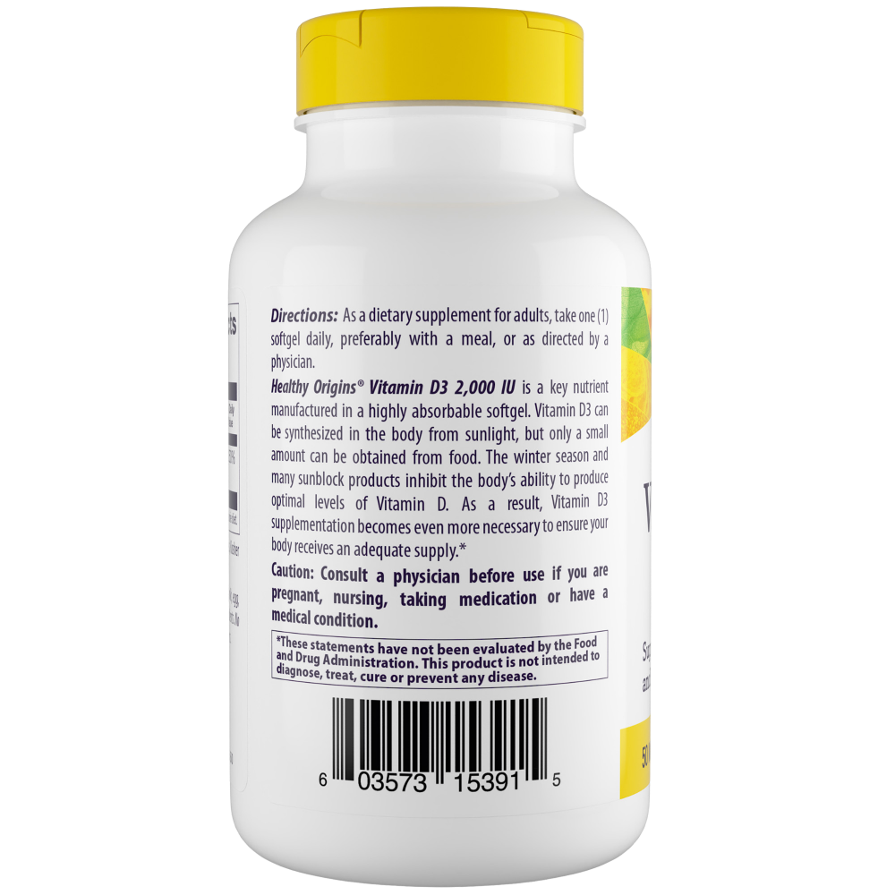 Vitamin D3, 2000iu, Softgels (MCT Oil)