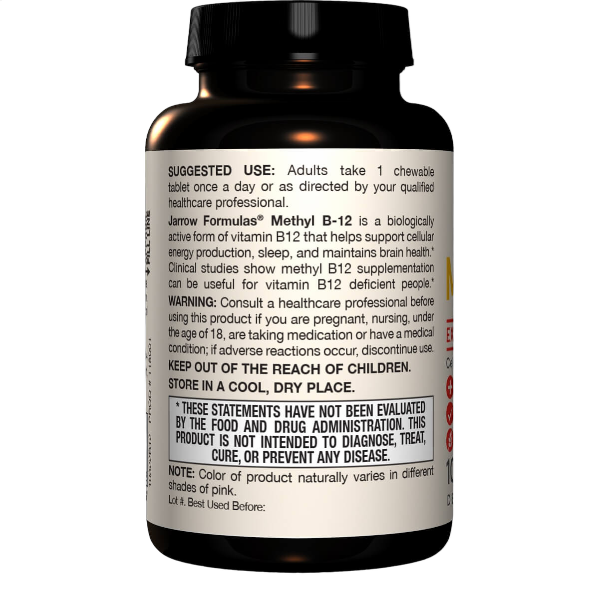 Vitamin Methyl B-12, 1000mcg, Lemon Flavour