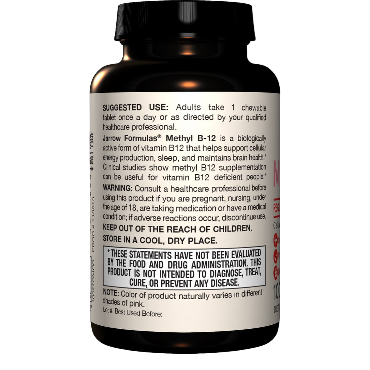 Vitamin Methyl B-12, 500mcg, Cherry Flavour