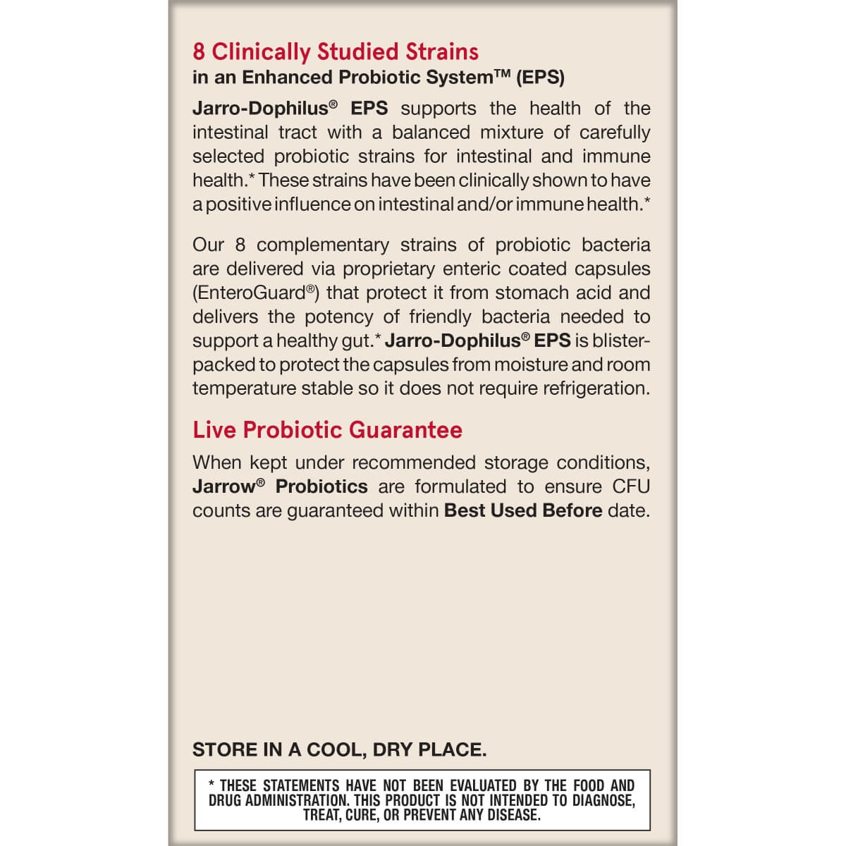 Jarro-Dophilus EPS (Digestive Probiotic), 10 Billion CFU