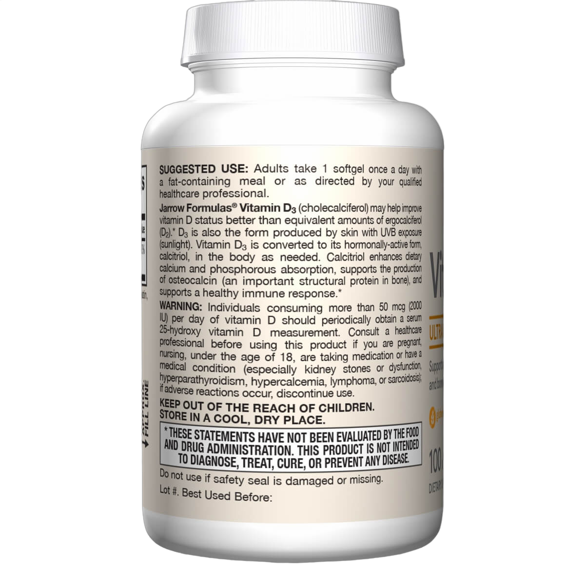 Vitamin D3, 62.5mg (2500IU)