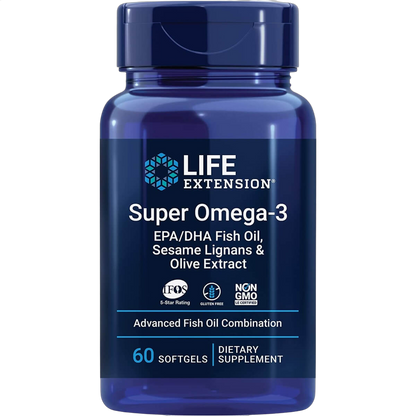 Super Omega-3 EPA/DHA Fish Oil Sesame Lignans & Olive Extract