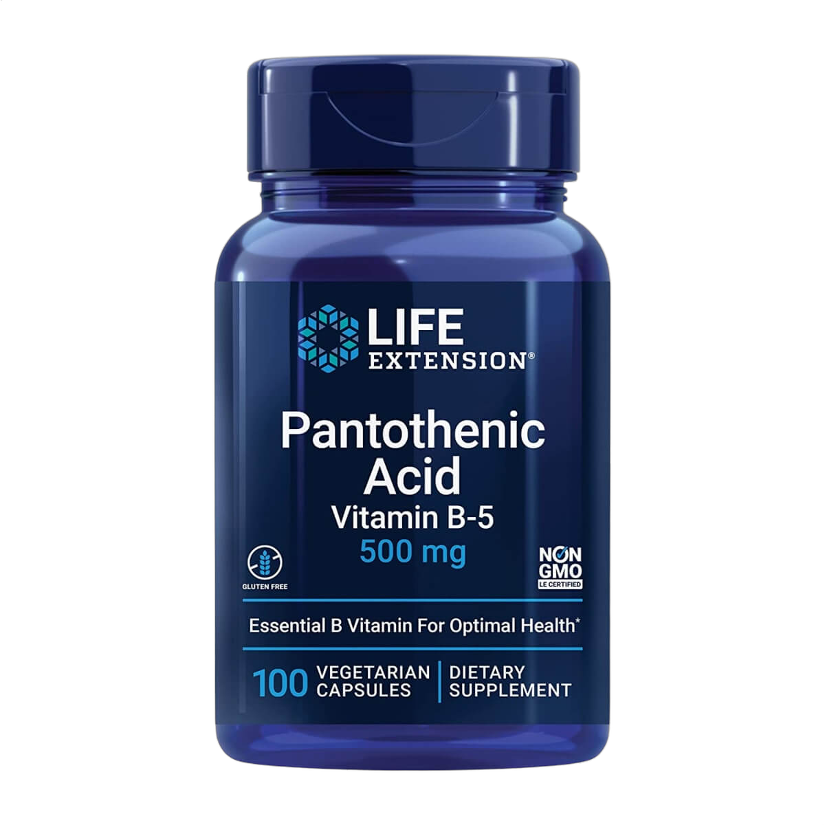 Pantothenic Acid (Vitamin B5), 500mg