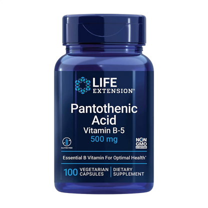 Pantothenic Acid (Vitamin B5), 500mg