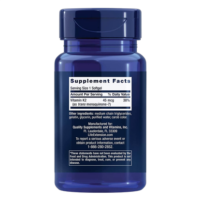 Low Dose Vitamin K2, 45mg