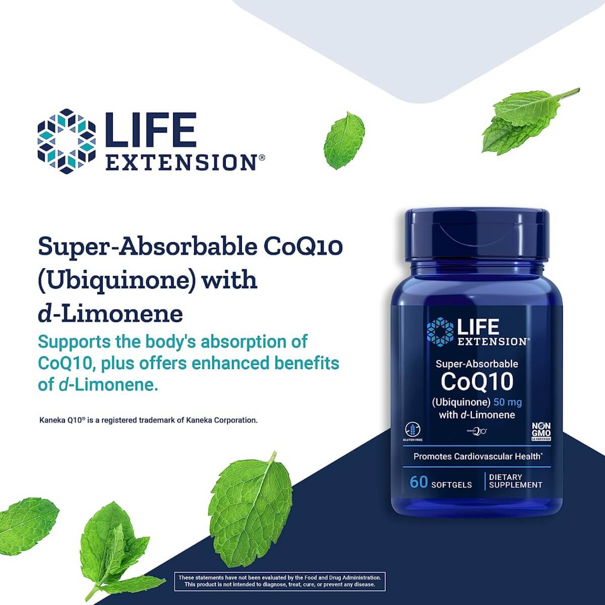 Super-Absorbable CoQ10 (Ubiquinone) with d-Limonene, 50mg