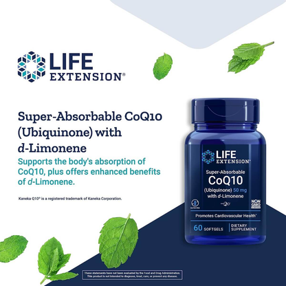 Super-Absorbable CoQ10 (Ubiquinone) with d-Limonene, 50mg