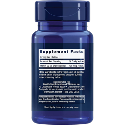 Vitamin D3, 125mg (5000IU)