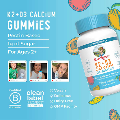 Vitamin D3+K2 Calcium, Peach, Mango & Apricot Flavour